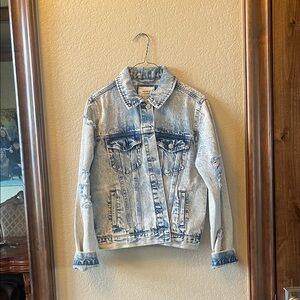 Forever 21 Light Blue Distressed Jean Jacket